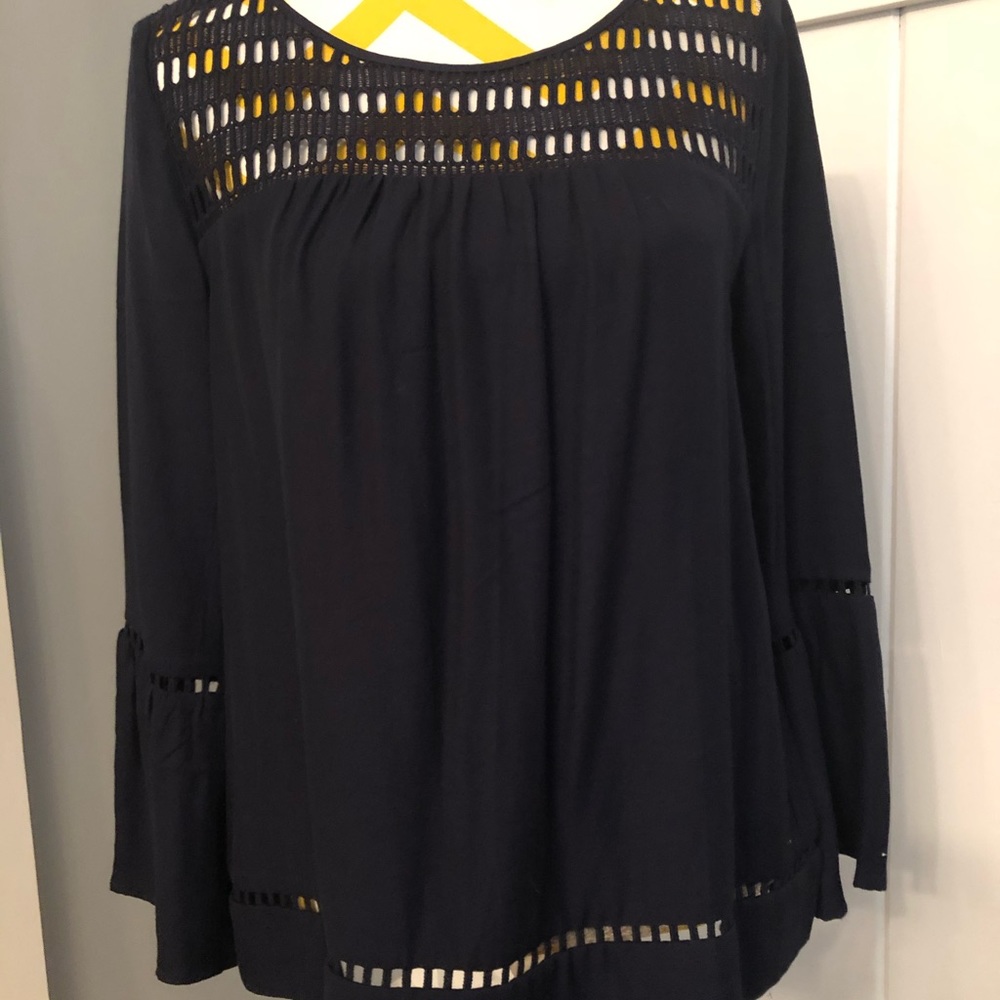 Loft Navy Blue blouse size small